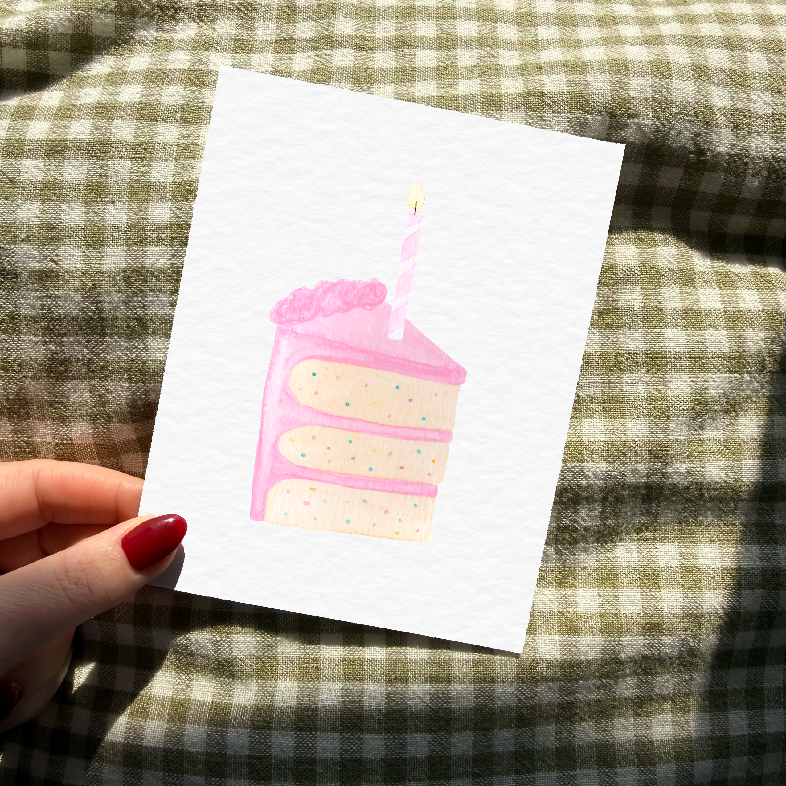 Pink Birthday Cake Card